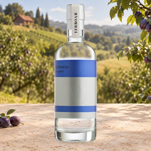 TERROAR Šljivovica 0,7L - Voćna rakija od šljive s uravnoteženim okusom i mirisom, savršena kao aperitiv ili digestiv. Jako alkoholno piće iz Hrvatske.
