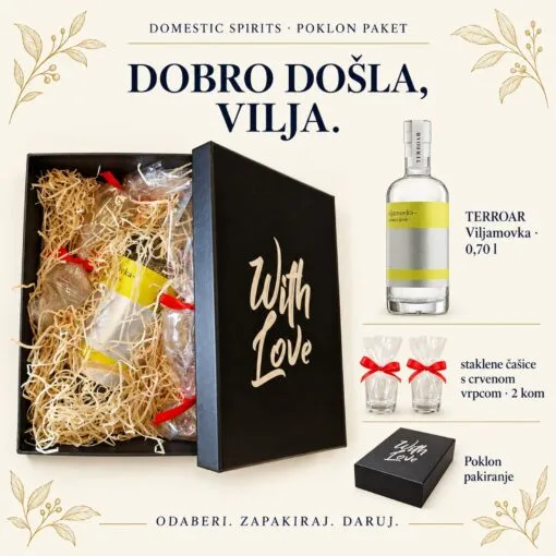 Kartica sadržaja poklon paketa — „Vilja u gostima” poklon paket.