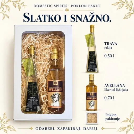 Kartica sadržaja poklon paketa — „TRAVELLANA” poklon paket.