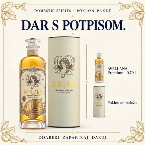 Kartica sadržaja poklon paketa — AVELLANA Premium 0,70 l box.
