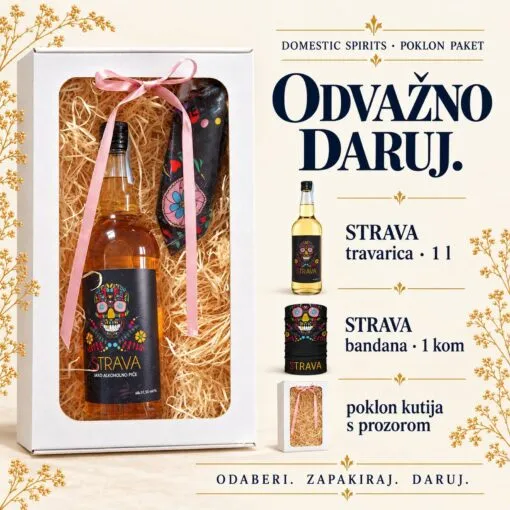 Kartica sadržaja poklon paketa — „Bijela STRAVA” poklon paket.